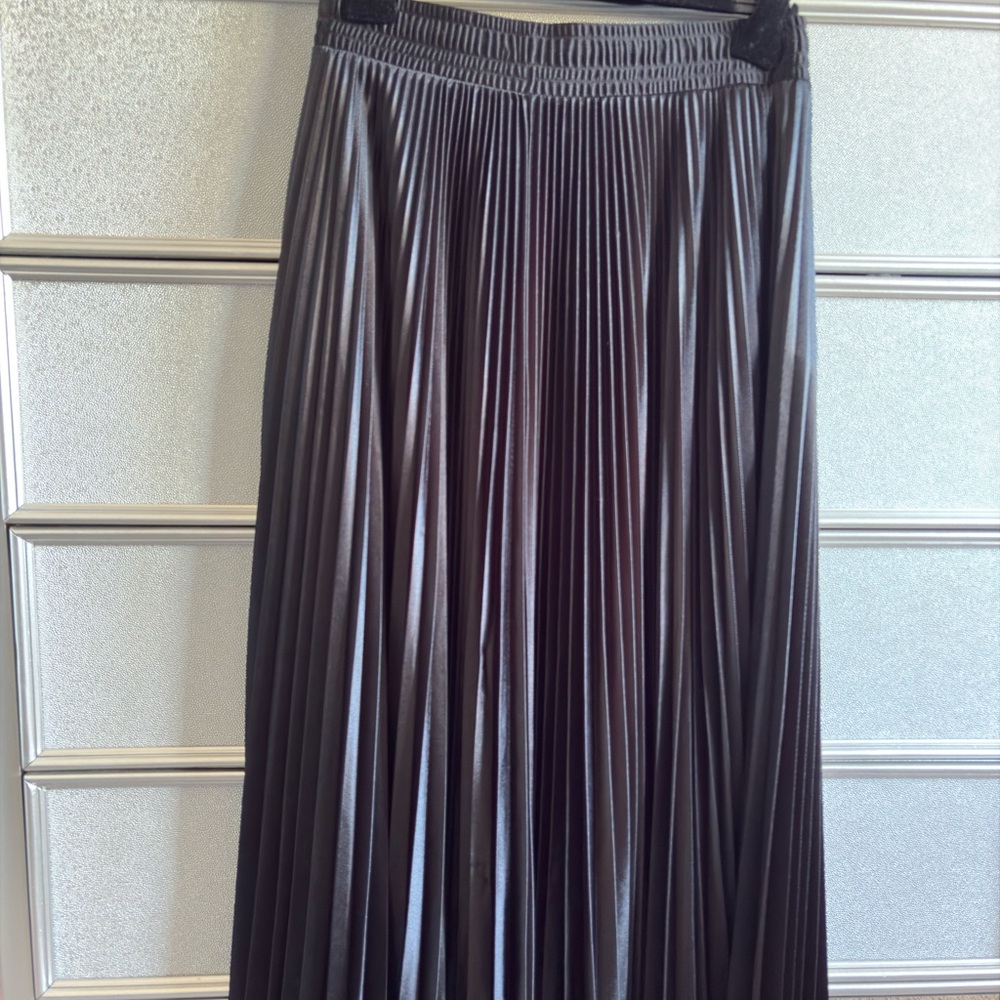 Balenciaga Charcoal Pleated Maxi Skirt